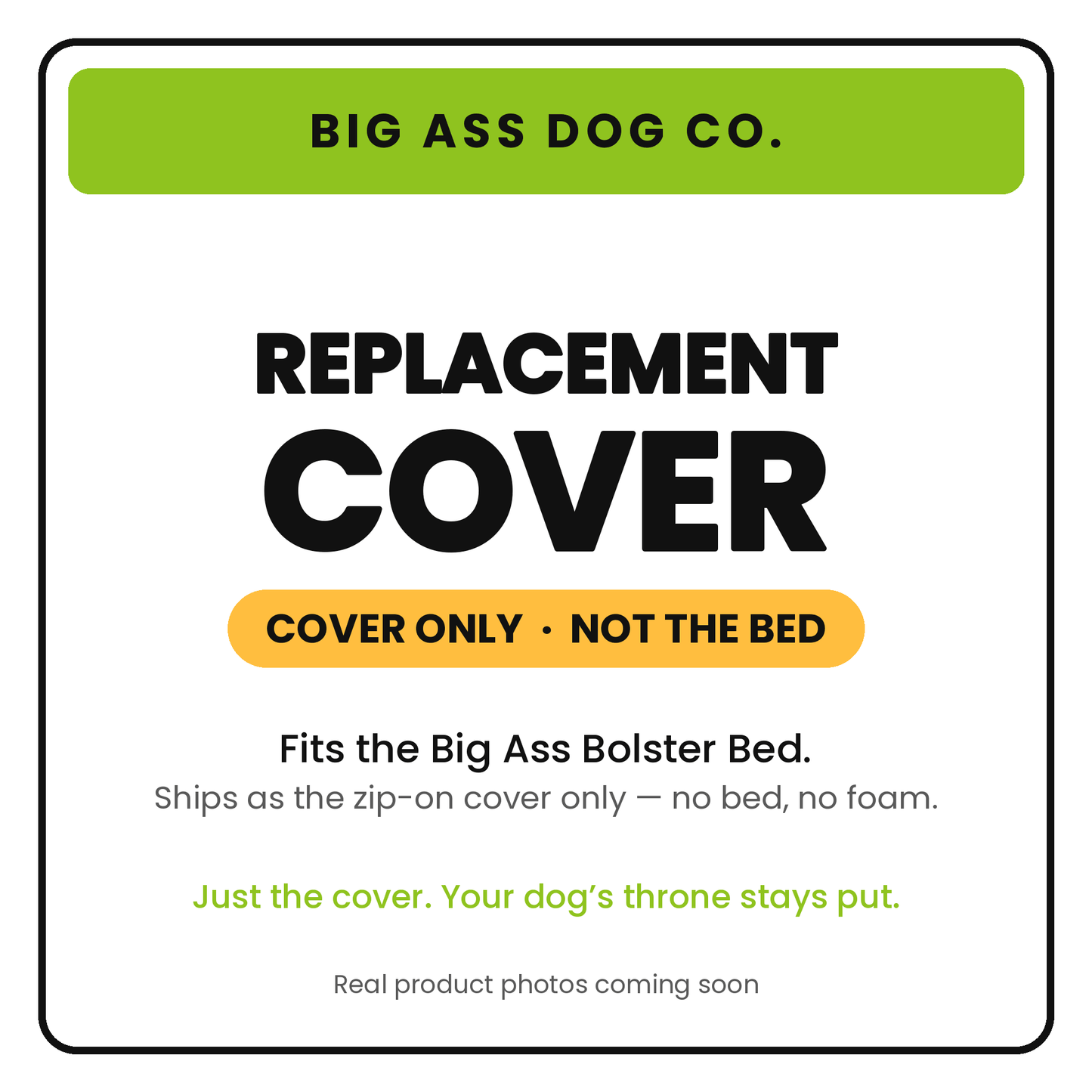 Big Ass Bolster Bed COVER - Big Ass Dog Company
